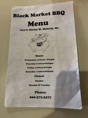 Menu cover