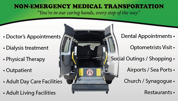 Non-emergency medical transportation services throughout Central California.