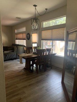 Dining room flooring and baseboards