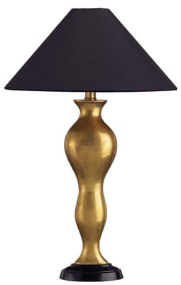 Brass Table Lamp & Black Shade