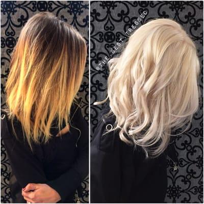 Icy blonde color correction