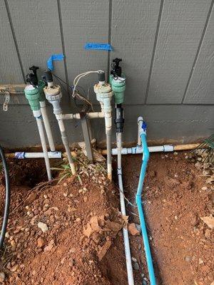 Added 2 more valves & water line