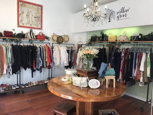 Beautiful boutique filled with women's clothing, shoes,  handbags & accessories.