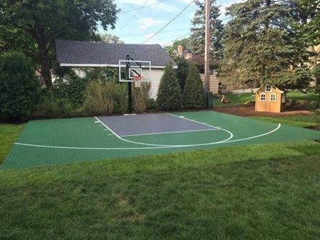 25'x30' half court, sport green court, graphite lane, Goalsetter All American hoop