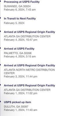 The package being sent to the same places.