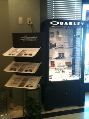 We carry Oakley glasses and sunglasses as well as Silhouette eyewear and many more brands