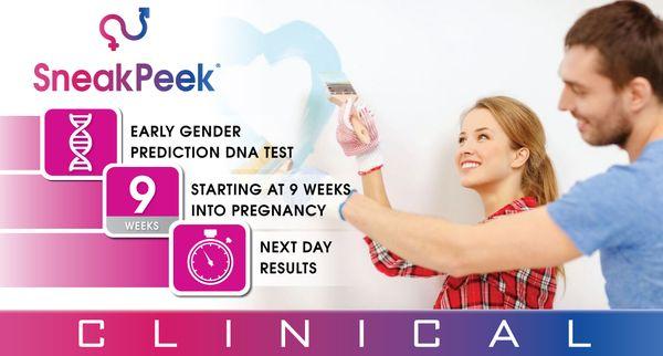 Sneak Peek Clinical, DNA Gender Reveal, 99.6% accuracy