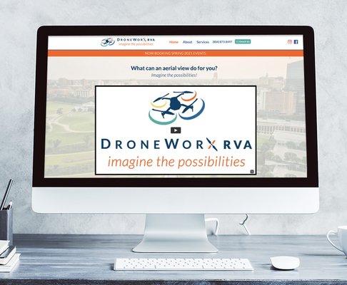 Wix website design for drone company DroneWorx RVA