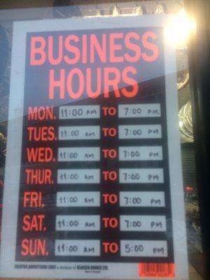 this is current business hrs