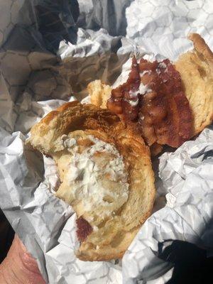 Croissant with cream cheese and bacon?!