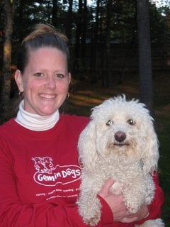 Owner, Michelle Borelli and her dog Tyler, a Bichon.