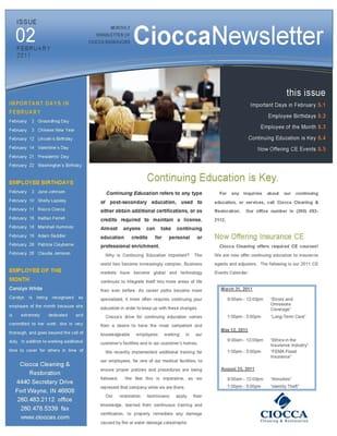 February 2011 Newsletter