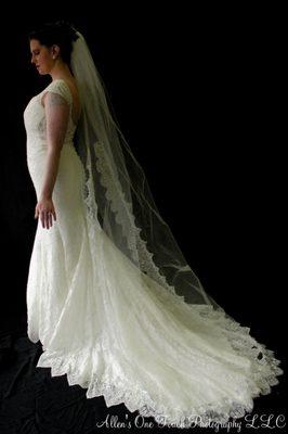 Cathedral length veil  ivory in color