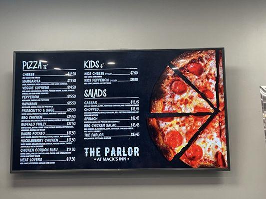 Pizza Menu