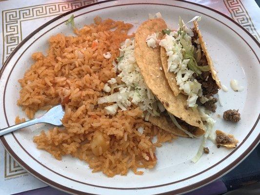 Tacos and awesome Mexican rice