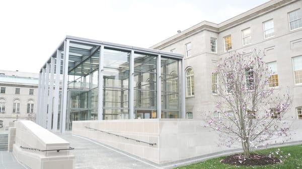 Newly restored entrance to the Historic Courthouse