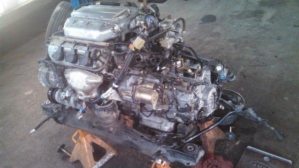 This is what a 2003 Acura TL transmission replacement looks like.  