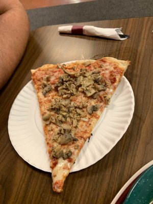 Mushroom pizza slice