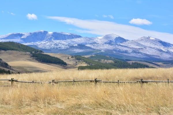 Looking west of Buffalo at the Big Horn Mts