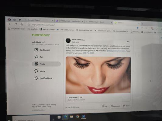 Website 
 aholiceyelashservice.com