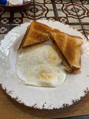 2 east over eggs & toast