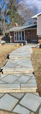 This is a new Flagstone walkway with nice colors