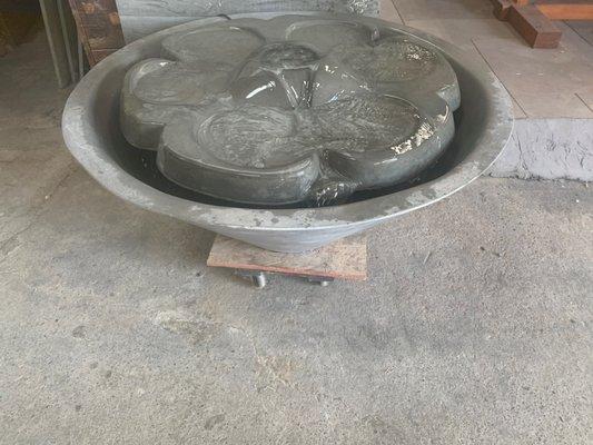 Concrete Wok Bowl with Ashdown Flowform fountain