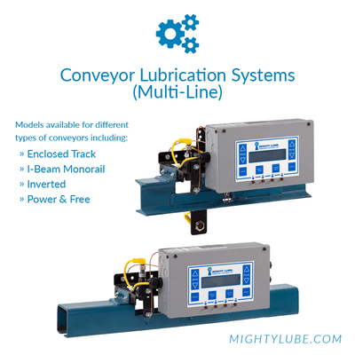 Centralized Conveyor Lubrication Systems are ideal for plants with multiple conveyors, inverted conveyors, or heavy lubrication requirements