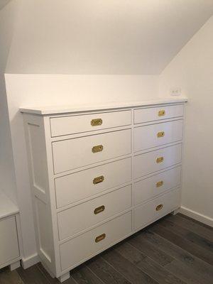 Tall Boy Dresser with custom lacquer paint