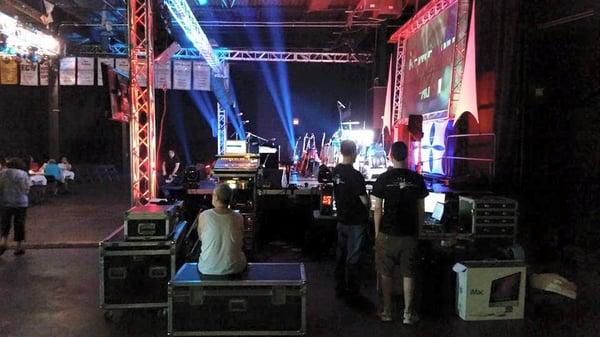 U.S.S.S. SETUP AT 2300 ARENA CONCERT VENUE.