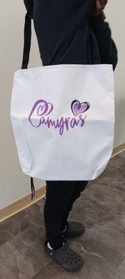 Camyra's daily shopping bag or Overnight bag.