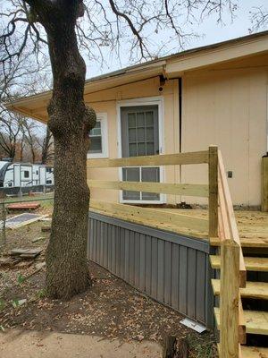 The add on on the home was sinking as you can see by focusing on the gap to the right of the side door.