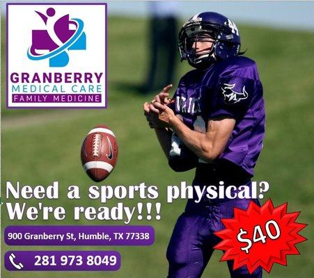 Get your sports physical today!