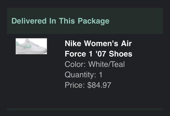 The pair of air forces I ordered