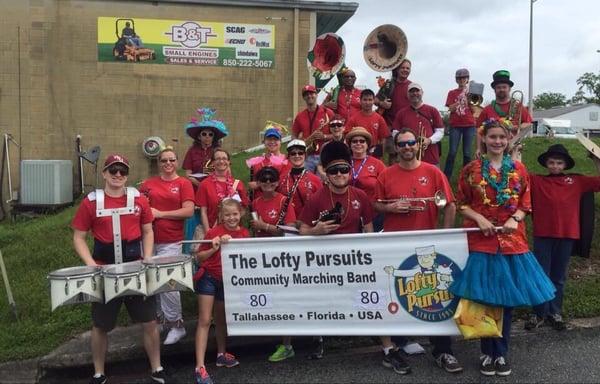 The amazing Lofty Pursuits Community Marching Band.