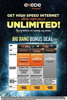 Now offering UNLIMITED data plans for only $99.99/mo- with blazing fast speeds of 12 Mbps down / 3 Mbps up!