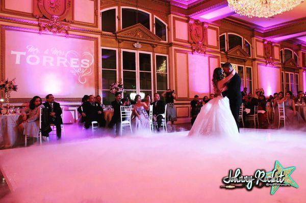 Not just music but we also provide up lighting, name projection/monogram and the very beautiful "Dancing on the Clouds " effect