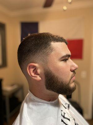 Bald fade and beard line up with a soft edge up! Attention to detail can make or break a haircut!