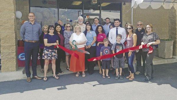 Our 2018 Ribbon Cutting Ceremony, celebrating Jim and Denise Hammond's 20 year anniversary with Comfort Keepers!