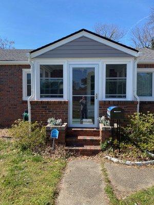 After: roof and gable siding install