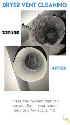 Dryer Vent Cleaning, this is one that has been neglected and needed an urgent cleaning.