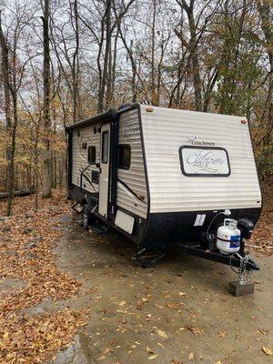 2018 Coachmen Clipper set up at Catherine's Landing in Hot Springs,Arkansas.