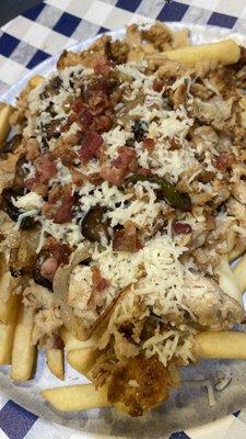 Chicken Philly fully loaded fries