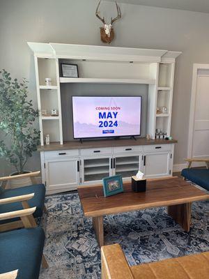 The waiting area at Care First Clinic in Liberty Hill, Texas