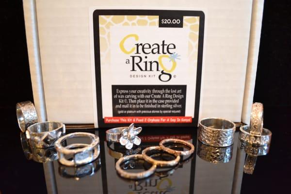 The Create A Ring™ Design Kit and created rings!