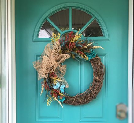 Custom wreath made by owner with only directions of color choices!