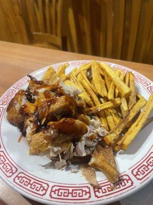 Chicken and plantain fries