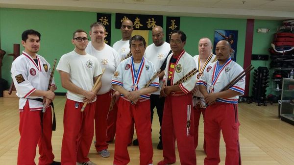 Filipino martial art gathering. FMA Filipino Stick fighting art of Philippines