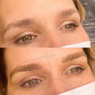 Before and after microblading