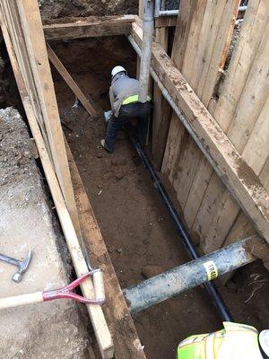 Water pipes instillation by flat rate construction